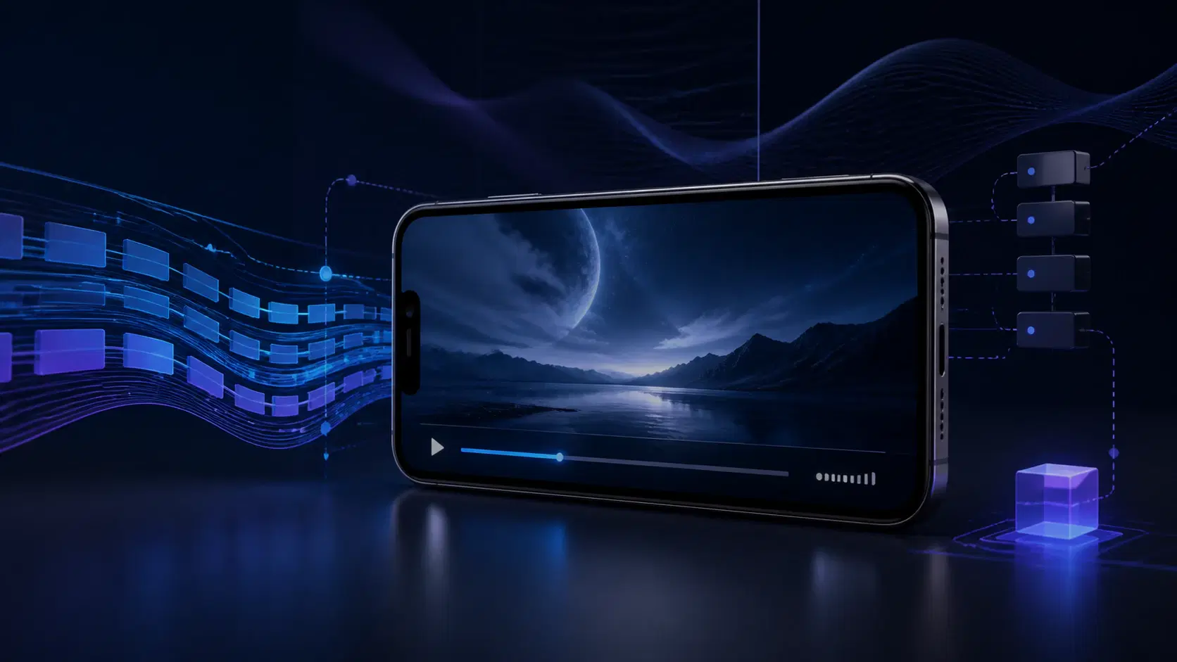 Native iOS video player receiving adaptive streams on a smartphone