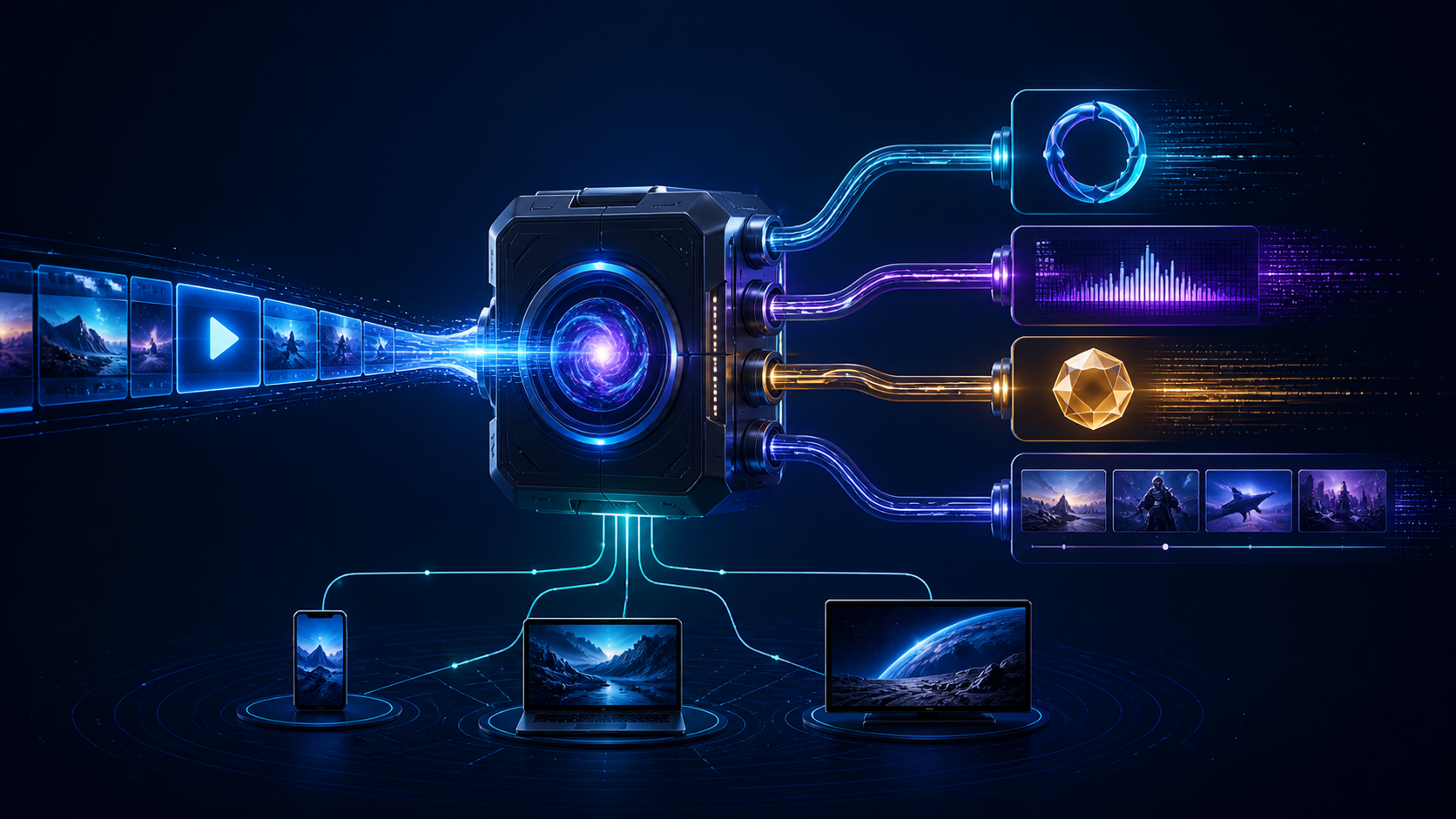 A video revenue engine connecting subscriptions, advertising, transactions, and FAST channels